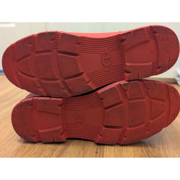 UGG Chevonne Women's Waterproof Red Ankle Rain Boots With Sherpa Lining Size 7 - Picture 6 of 7